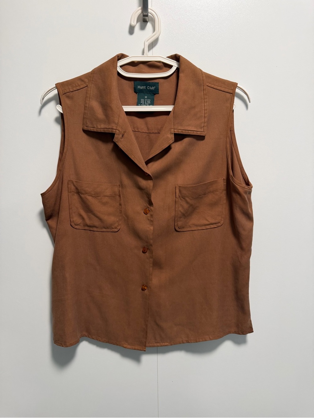 Vintage Hunt Club Silk Sleeveless Button-down Top 12